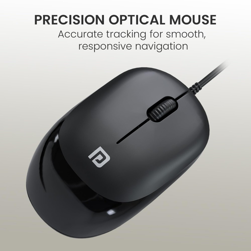 Portronics Keytonic Wired Keyboard & Mouse Ct Keys, High-Precision Mouse for PC & Laptop - (Black)