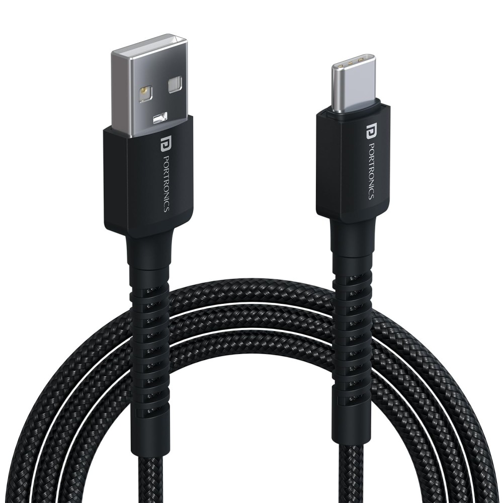 Portronics Konnect X USB to Type C Fast Charging Cable 3A 1M Nylon Braided