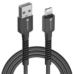 Portronics Konnect X USB to Lightning Fast Charging Cable 3A Nylon Braided for iPhone & iPad 2M