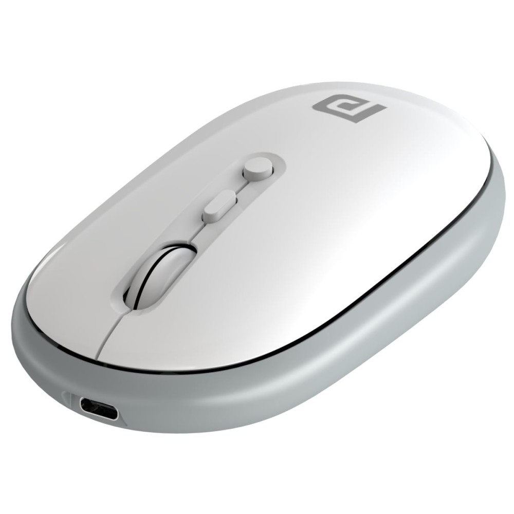 Portronics Toad II Bluetooth Mouse with Bluetooth 5.0 & 2.4GHz Dual Wireless, Rechargeable, 1600 DPI for Laptop, MacBook & PC - (Grey)