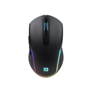 Portronics Toad One Bluetooth & 2.4GHz Dual Wireless Mouse, Rechargeable RGB Ergonomic Mouse, 6 Buttons, Multi-Device (3 Devices) - (Black)