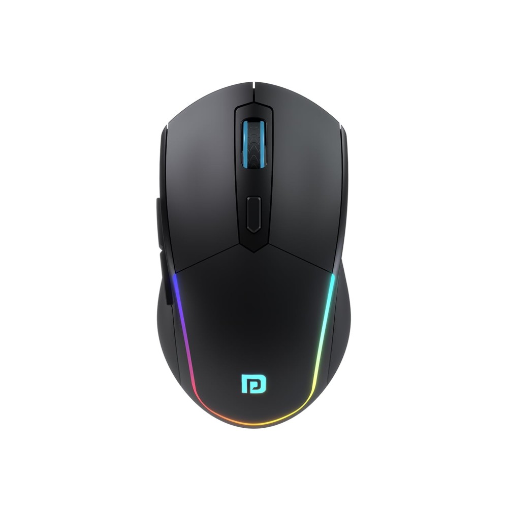 Portronics Toad One Bluetooth & 2.4GHz Dual Wireless Mouse, Rechargeable RGB Ergonomic Mouse, 6 Buttons, Multi-Device (3 Devices) - (Black)