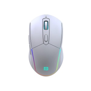 Portronics Toad One Bluetooth & 2.4GHz Dual Wireless Mouse, Rechargeable RGB Ergonomic Mouse, 6 Buttons, Multi-Device (3 Devices) - (White)