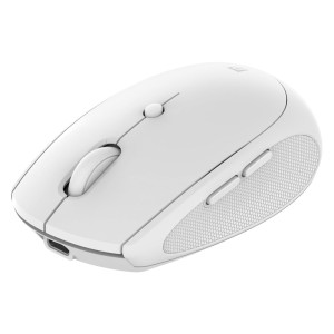 Portronics Toad III Wireless Bluetooth & 2.4GHz Mouse with Rechargeable 6-Button Ergonomic Mouse with Adjustable DPI for PC, Laptop & Mac - (White)