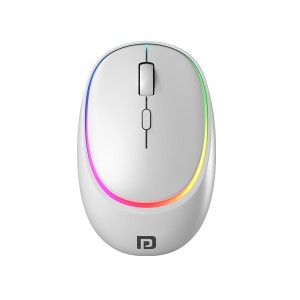 Portronics Toad IV Bluetooth & 2.4GHz Wireless Rechargeable Mouse with Multi-Device RGB Mouse with Adjustable DPI for Laptop, PC, Tablet & Smartphone - (White)