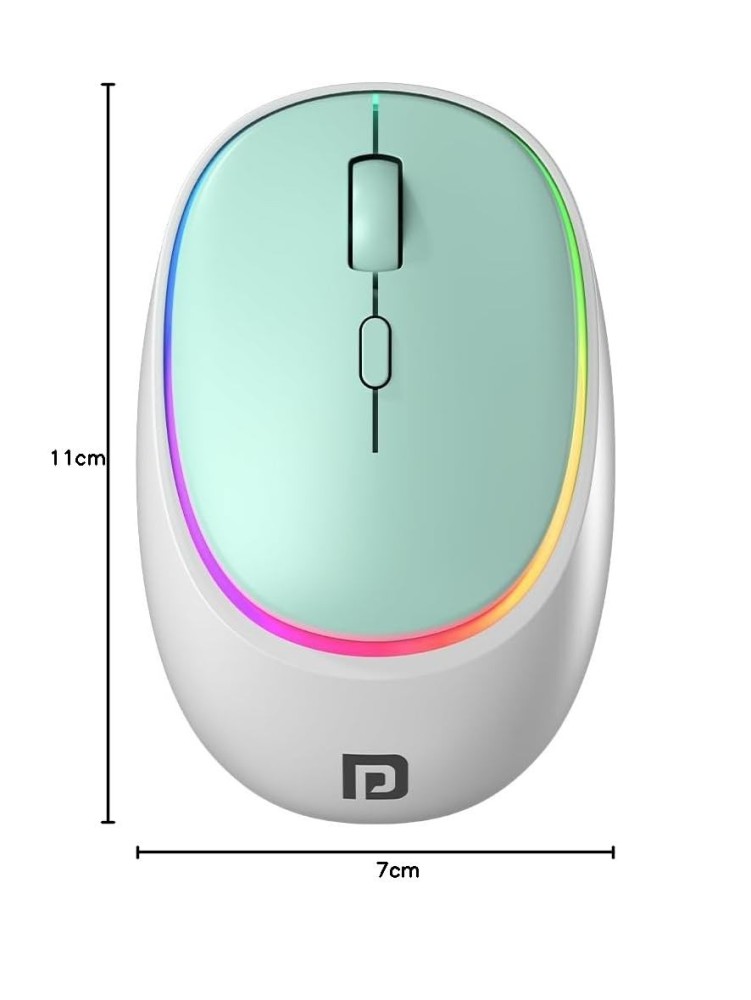 Portronics Toad IV Bluetooth & 2.4GHz Wireless Rechargeable Mouse with Multi-Device RGB Mouse with Adjustable DPI for Laptop, PC, Tablet & Smartphone - (Blue)