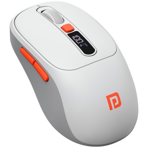 Portronics Toad 9 Wireless Bluetooth Mouse with Dual Connectivity (BT + 2.4GHz), Smart LED Display, Rechargeable, 4800 DPI, Multi-Device - (White)