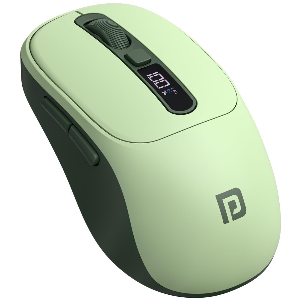 Portronics Toad 9 Wireless Bluetooth Mouse with Dual BT + 2.4GHz, Rechargeable, 4800 DPI, Multi-Device Mouse with LED Display - (Green)