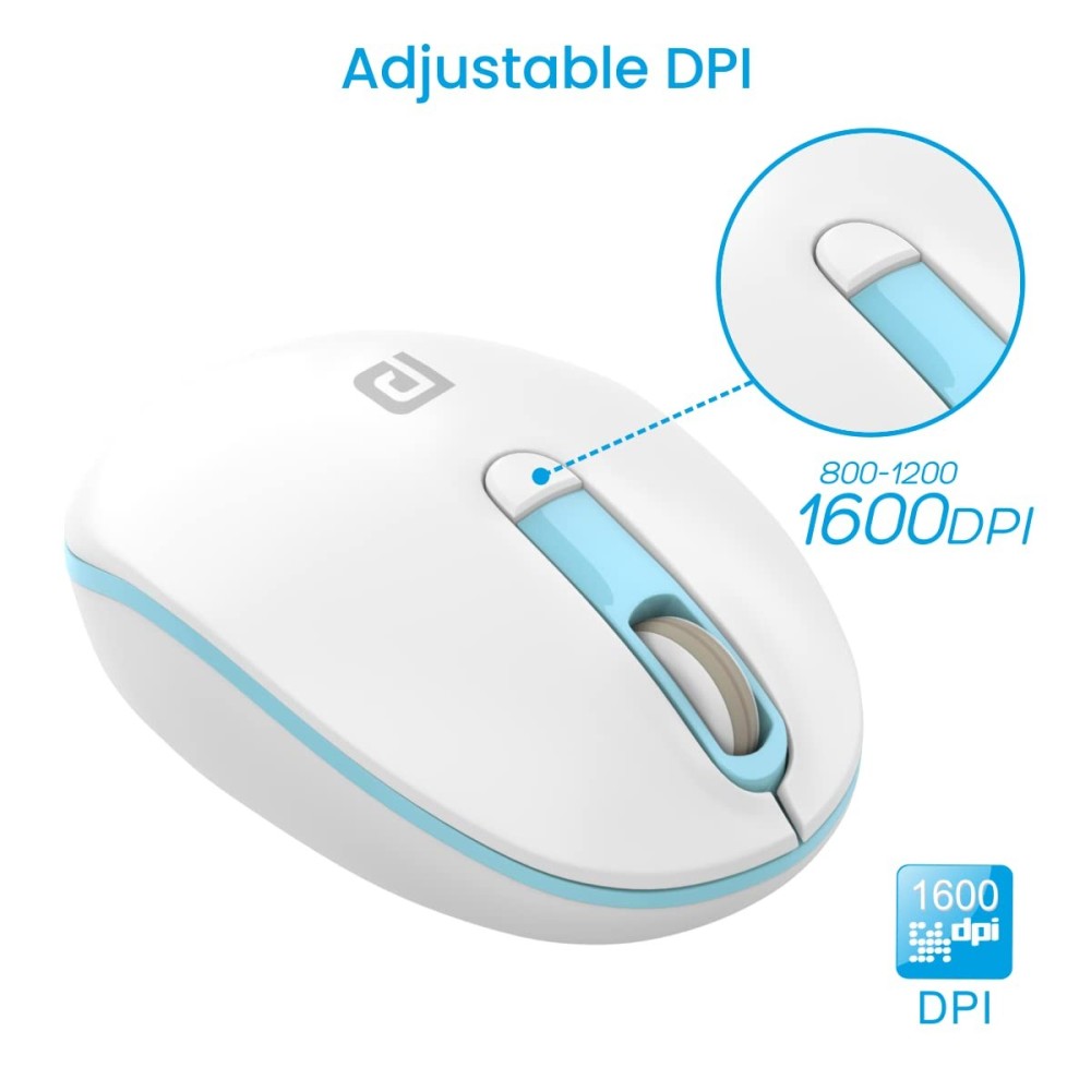 Portronics Toad 11 Wireless Mouse 2.4GHz USB Nano Receiver, Adjustable 1600 DPI, Ambidextrous Ergonomic Mouse for Laptop, PC & MacBook - (Blue)