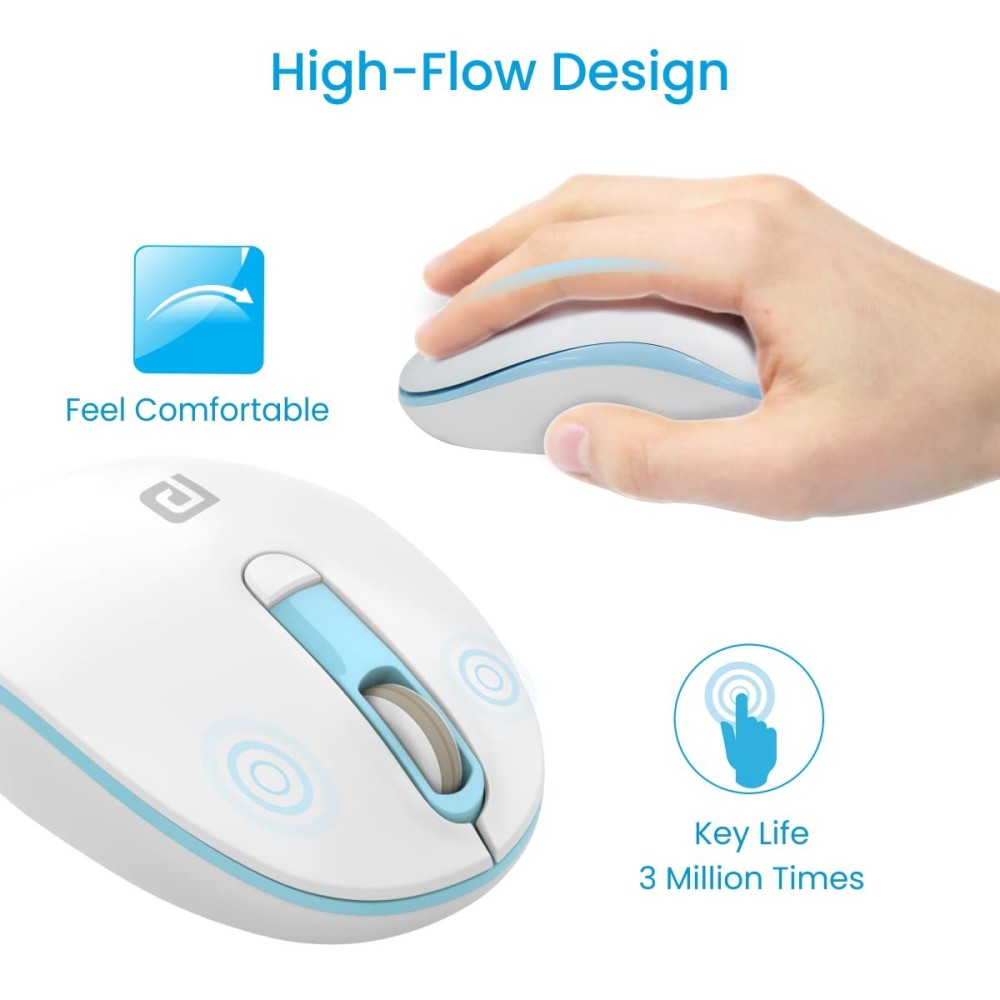 Portronics Toad 11 Wireless Mouse 2.4GHz USB Nano Receiver, Adjustable 1600 DPI, Ambidextrous Ergonomic Mouse for Laptop, PC & MacBook - (Blue)