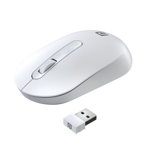 Portronics Toad 13 Wireless Mouse with 2.4GHz USB Nano Receiver, 1200 DPI Optical Sensor, Ambidextrous Design for Laptop, PC & Mac - (White)