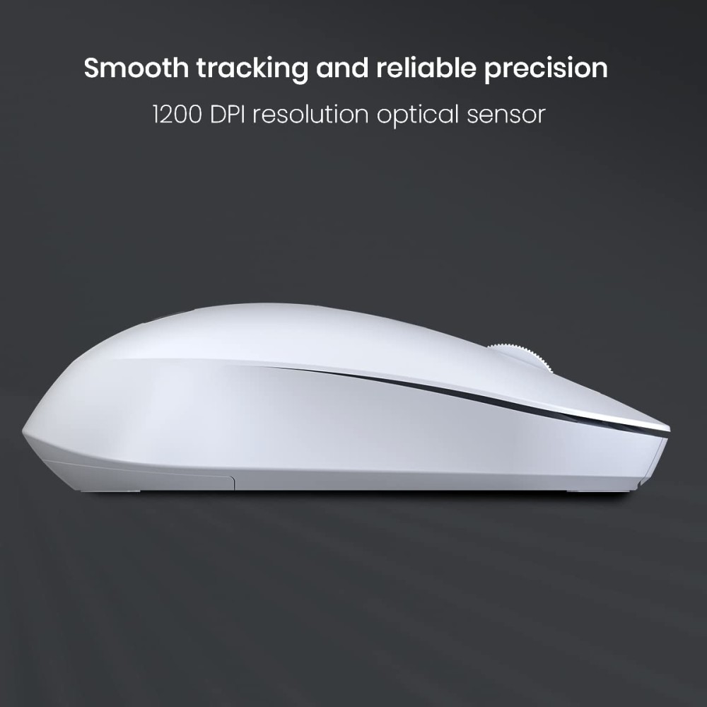 Portronics Toad 13 Wireless Mouse with 2.4GHz USB Nano Receiver, 1200 DPI Optical Sensor, Ambidextrous Design for Laptop, PC & Mac - (White)