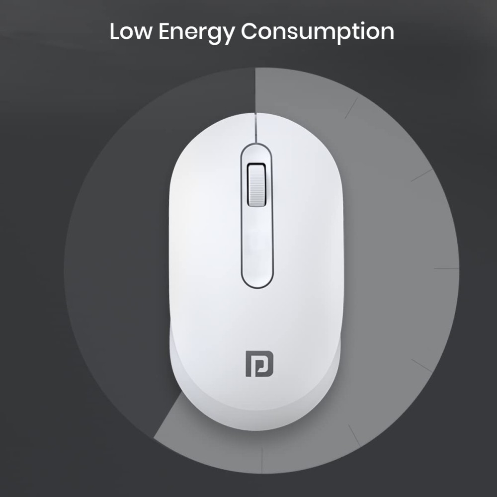 Portronics Toad 13 Wireless Mouse with 2.4GHz USB Nano Receiver, 1200 DPI Optical Sensor, Ambidextrous Design for Laptop, PC & Mac - (White)
