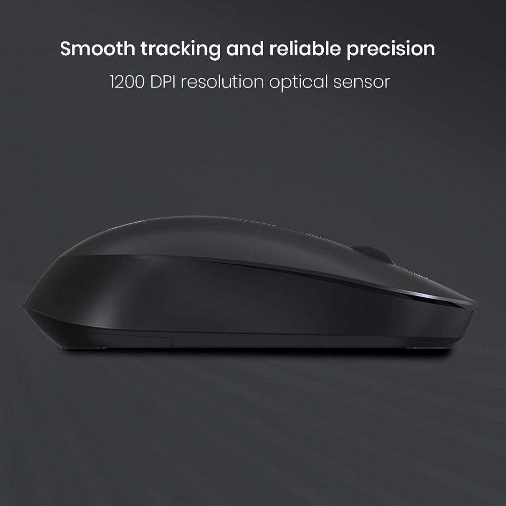 Portronics Toad 13 Wireless Mouse with 2.4GHz USB Nano Receiver, 1200 DPI Optical Sensor, Ambidextrous Design for Laptop, PC & Mac - (Black)