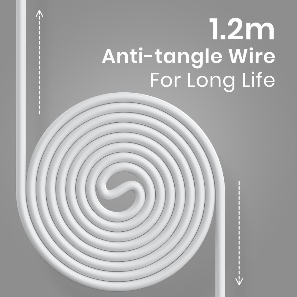 Portronics Conch Theta L 8 Pin Wired Earphone with in Line HD Mic, Powerful Audio, 14.2mm Driver, Unique Earbuds Design, TPE Anti Tangle Wire, in line Controls, Wide Compatibility(White)