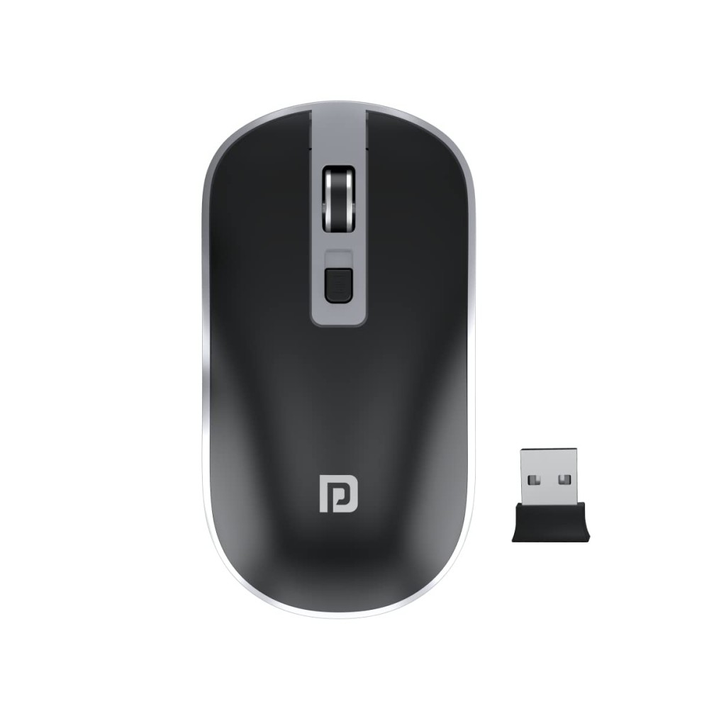Portronics Toad 14 Wireless Mouse, 2.4GHz USB Nano Dongle, Adjustable 1400 DPI, Dual-Function Scroll Wheel - (Black)