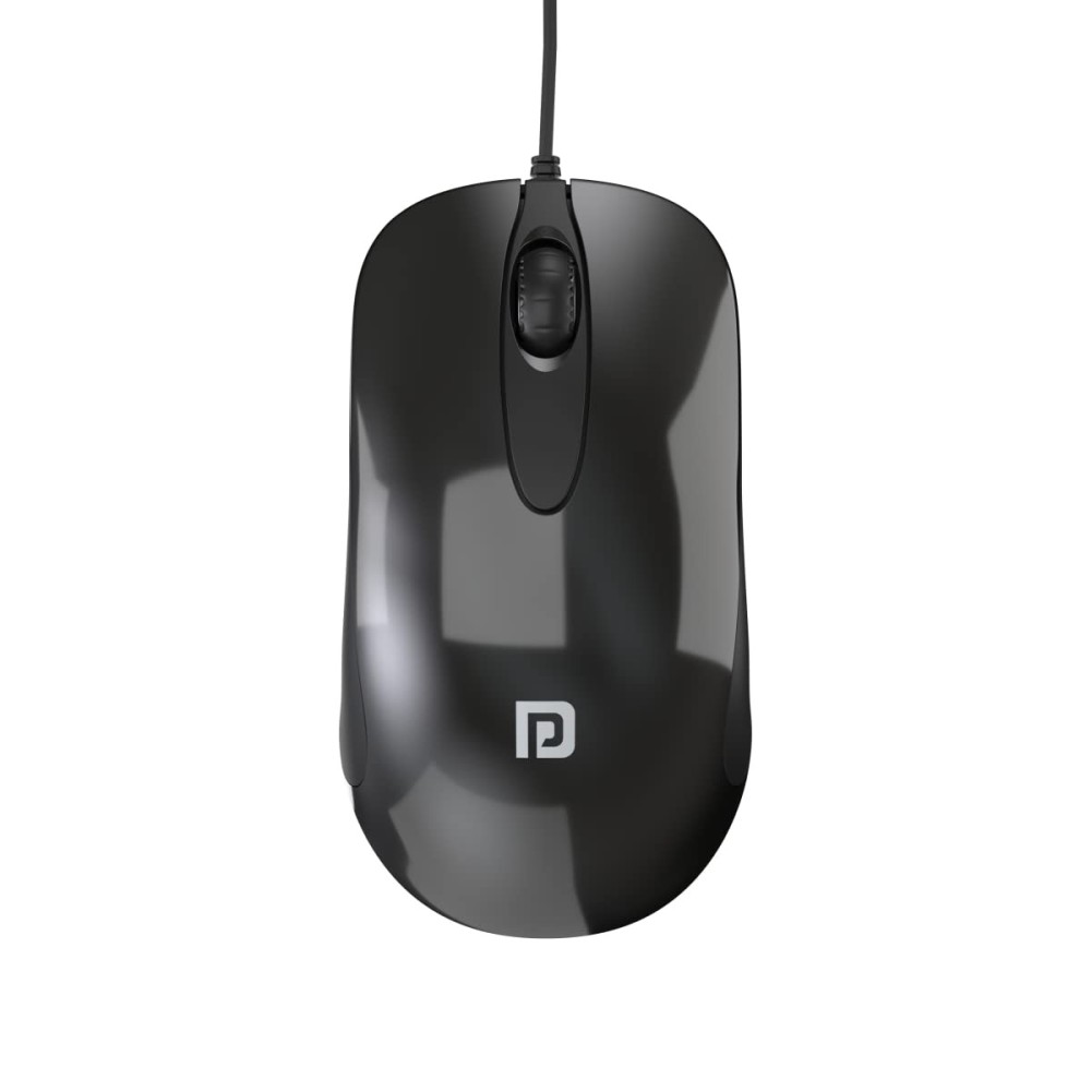 Portronics Toad 26 Wired Optical Mouse with 1500 DPI, USB Connectivity, Click Wheel, 1.35m Cable - (Black)
