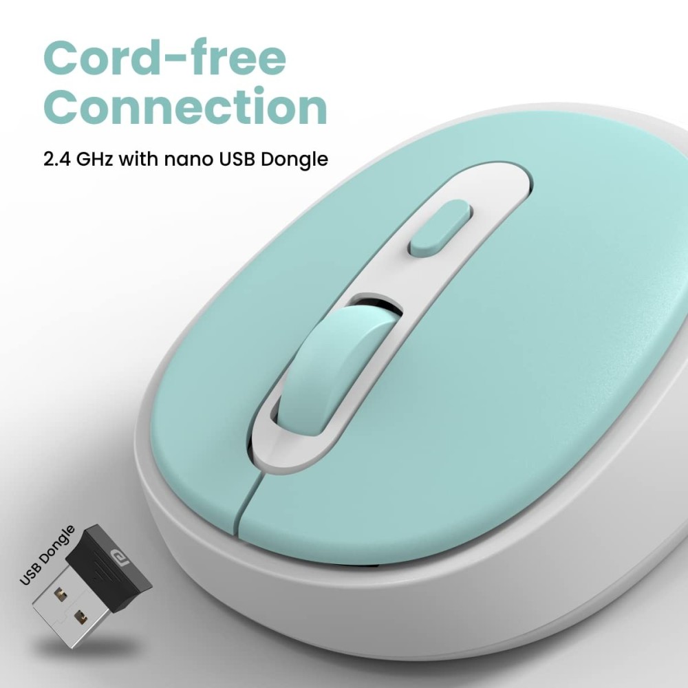 Portronics Toad 27 Wireless Mouse with Silent Buttons, 2.4GHz USB Nano Receiver, Adjustable DPI for PC, Laptop & Mac – (Green)