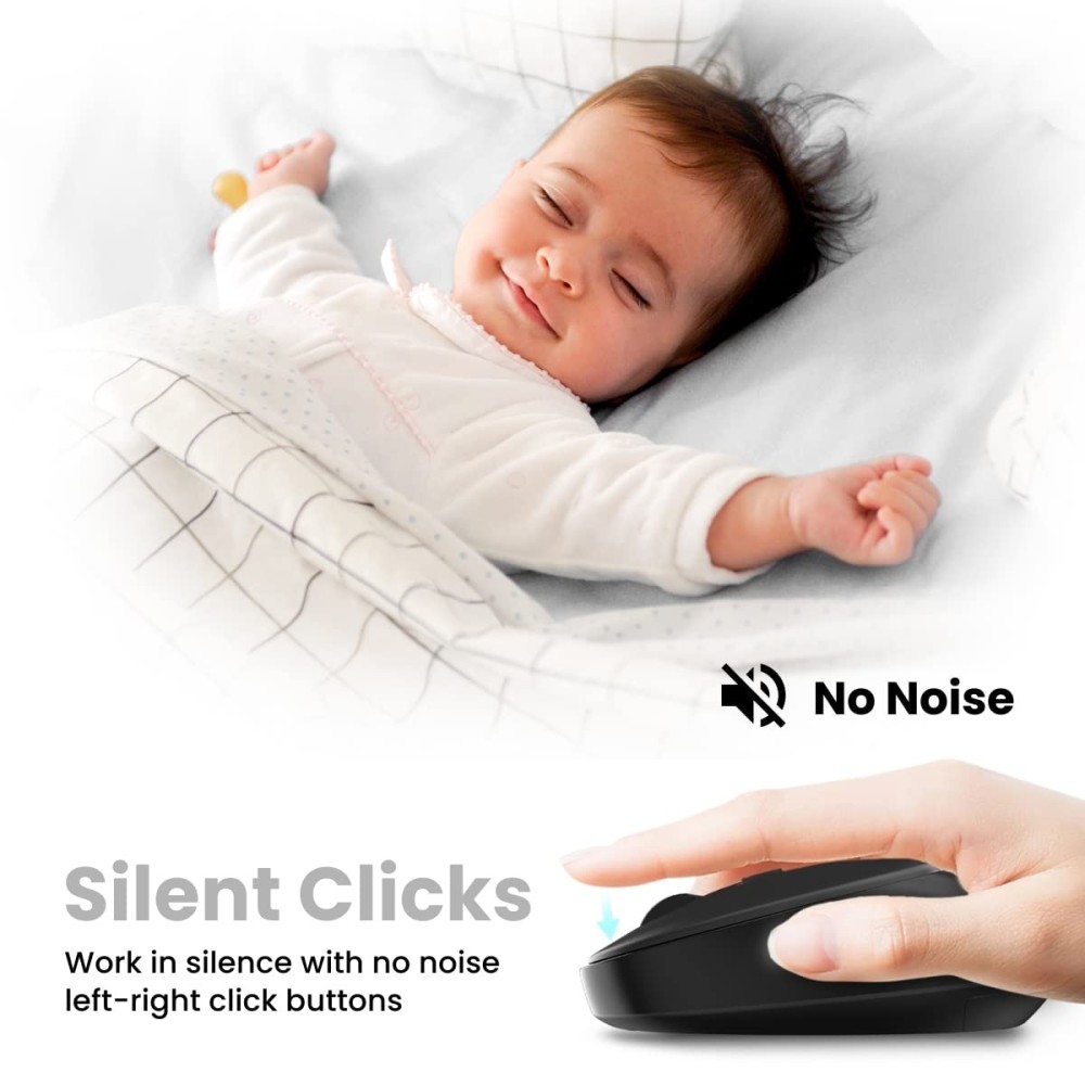 Portronics Toad 27 Wireless Mouse with Silent Buttons, 2.4GHz USB Nano Receiver, Adjustable DPI for PC, Laptop & Mac – (Black)