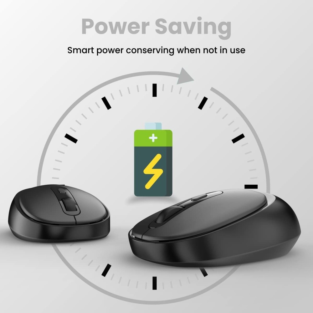Portronics Toad 27 Wireless Mouse with Silent Buttons, 2.4GHz USB Nano Receiver, Adjustable DPI for PC, Laptop & Mac – (Black)