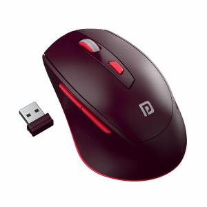 Portronics Toad 32 Wireless Mouse with 6 Buttons, 2.4 GHz Connectivity, 10m Working Range, Ergonomic Design, Adjustable Optical DPI, Auto Power Saving, for Laptop & PC - (Red)