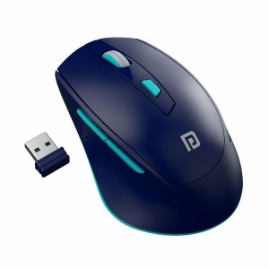 Portronics Toad 32 Wireless Mouse with 6 Buttons, 2.4 GHz Connectivity, 10m Working Range, Ergonomic Design, Adjustable Optical DPI, Auto Power Saving, for Laptop & PC - (Blue)