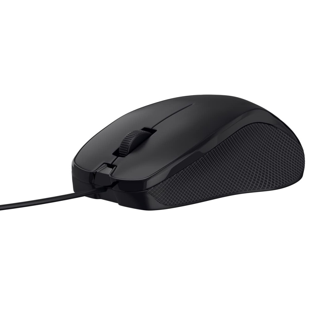 Portronics Toad 101 Wired Optical Mouse with 1200 DPI, Plug & Play, Hi-Optical Tracking, 1.25M Cable Length, 30Lakhs Click Life - (Black)