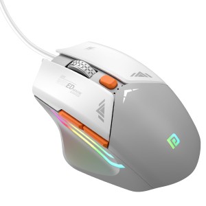 Portronics Vader Wired Gaming Mouse with 6400 DPI, 6 Buttons, RGB Lights, Ergonomic Thumb Support, USB Gaming Mouse for PC & Laptop – (Grey)