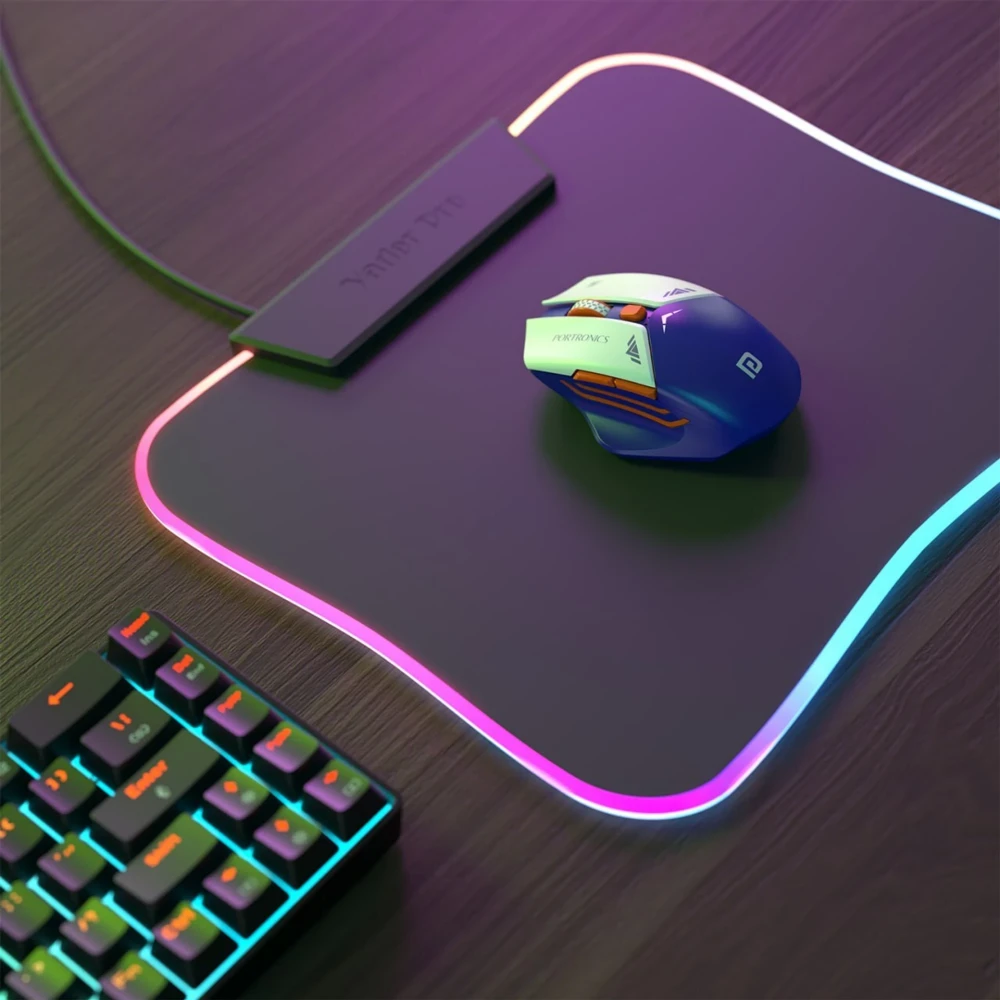 Portronics Vader Pro Wireless Gaming Mouse with 2.4GHz Receiver, 6 Buttons, Adjustable DPI, Ergonomic Thumb Support for PC, Laptop & Mac – (Indigo Blue)