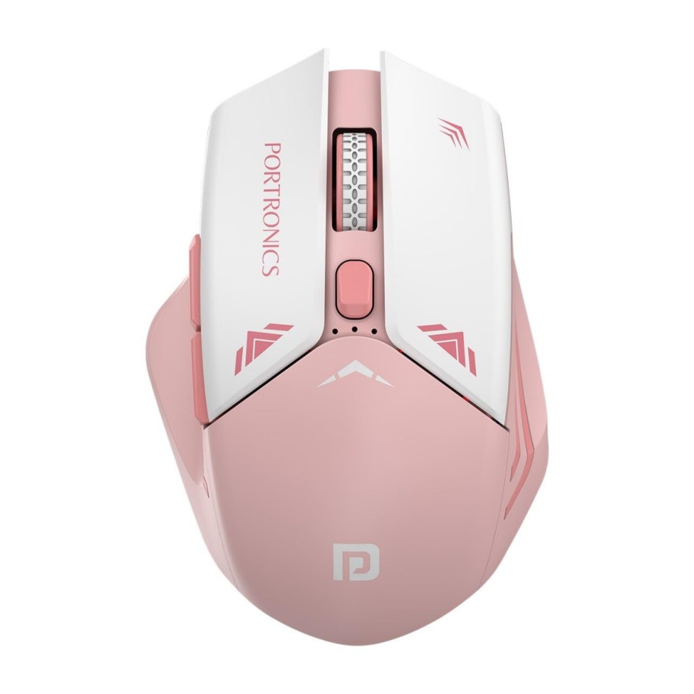 Portronics Vader Pro Wireless Gaming Mouse with 2.4GHz Receiver, 6 Buttons, Adjustable DPI, Ergonomic Thumb Support for PC, Laptop & Mac – (Cherry Pink)