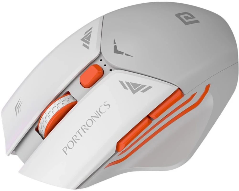 Portronics Vader Pro Wireless Gaming Mouse with 2.4GHz Receiver, 6 Buttons, Adjustable DPI, Ergonomic Thumb Support for PC, Laptop & Mac – (Stone Grey