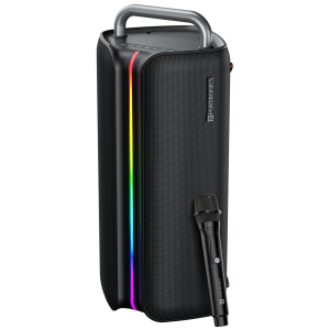 Portronics Nebula X 150W Party Speaker with Wireless Karaoke Mic, 6 Hours Playtime, Bass Boost Technology, TWS Mode, RGB LED Lights, BT V5.3, USB/AUX in, Sturdy Metal Handles, Type C Charging