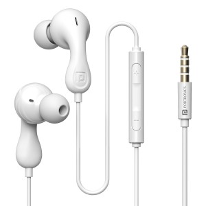 Portronics Conch Kappa in Ear 3.5mm Wired Earphones with in Line HD Mic, Powerful Audio, 14.2mm Dynamic Driver, Unique Earbuds Design, TPE Anti Tangle Wire, in line Controls, Wide Compatibility(White)