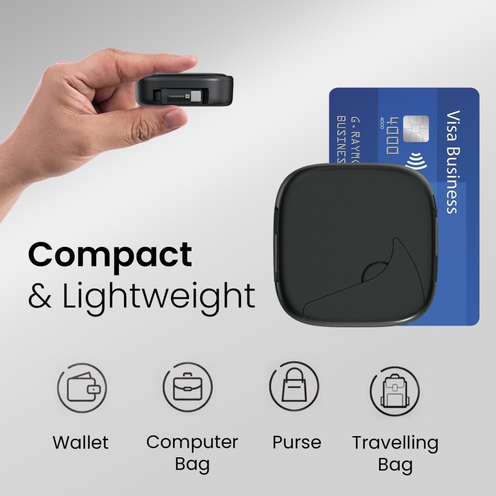 Portronics Snapcase 2 60W Multifunctional Fast Charging Data Cable Kit with Retractable Cable, USB-A & USB-C to Micro USB/Lightning Conversion Set, SIM Storage & SIM Eject Pin – (Black)