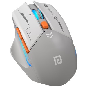 Portronics Vader Max Wireless Rechargeable Mouse with Bluetooth 5.3 & 2.4GHz Dual Mode, 6 Buttons, Thumb Support, Adjustable DPI up to 2400, Ergonomic Gaming Mouse for Laptop, PC, Desktop & M