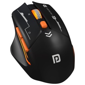 Portronics Vader Max Wireless Rechargeable Mouse with Bluetooth 5.3 & 2.4GHz Dual Mode, 6 Buttons, Thumb Support, Adjustable DPI up to 2400, Ergonomic Gaming Mouse for Laptop, PC, Desktop & M