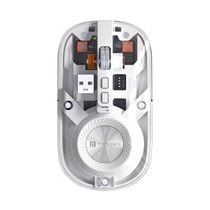 Portronics Toad 8 Transparent Wireless Bluetooth Mouse, Dual Mode (Bluetooth + 2.4GHz), Rechargeable, Silent Click, Adjustable DPI, Multi-Device - (White)