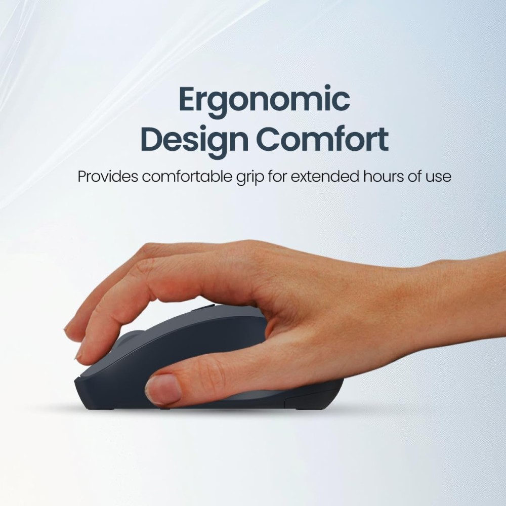 Portronics Toad 34 Wireless Mouse 2.4GHz with USB Receiver, Adjustable DPI, Ergonomic Design for Laptop, PC & Mac - (Grey)