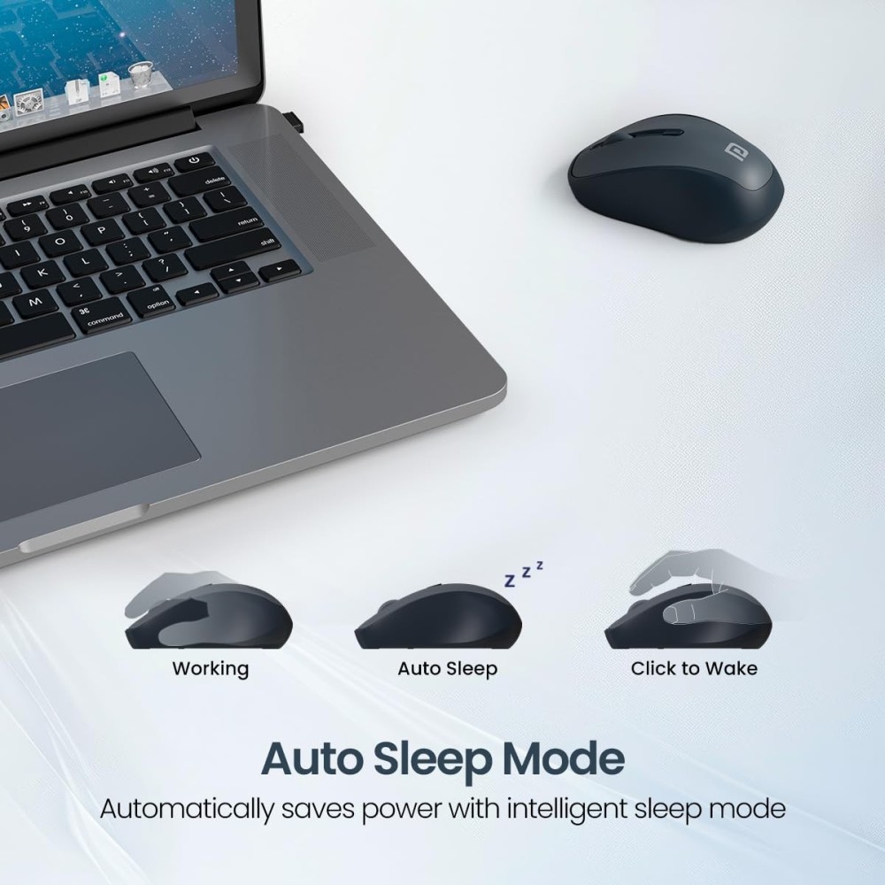 Portronics Toad 34 Wireless Mouse 2.4GHz with USB Receiver, Adjustable DPI, Ergonomic Design for Laptop, PC & Mac - (Grey)