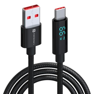 Portronics Konnect View 66W Type-C Cable with LED Display (1.2M)