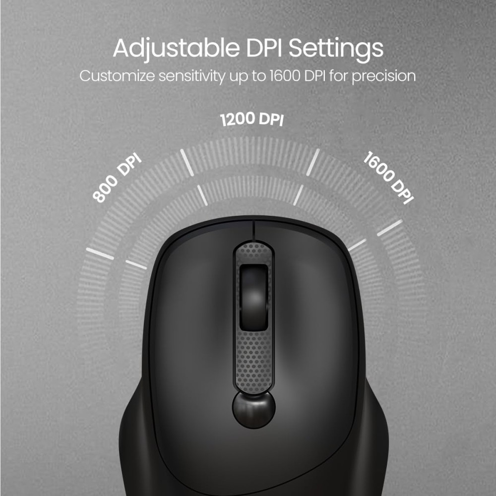 Portronics Toad 35 Wireless Mouse 2.4GHz with USB Receiver, Adjustable DPI, Ergonomic Design for Laptop, PC & Mac – (Black)