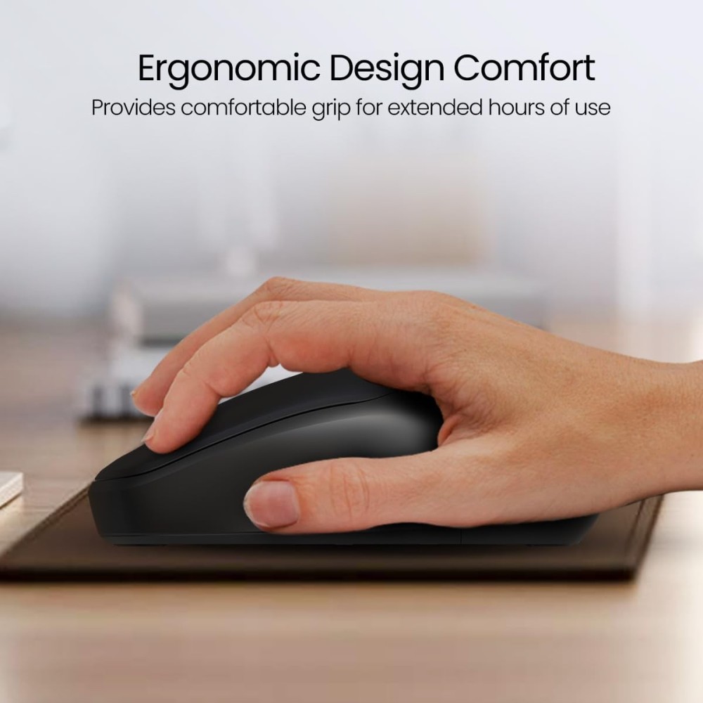 Portronics Toad 35 Wireless Mouse 2.4GHz with USB Receiver, Adjustable DPI, Ergonomic Design for Laptop, PC & Mac – (Black)