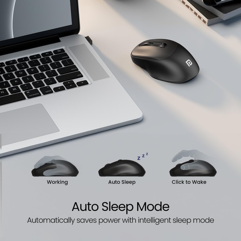 Portronics Toad 35 Wireless Mouse 2.4GHz with USB Receiver, Adjustable DPI, Ergonomic Design for Laptop, PC & Mac – (Black)