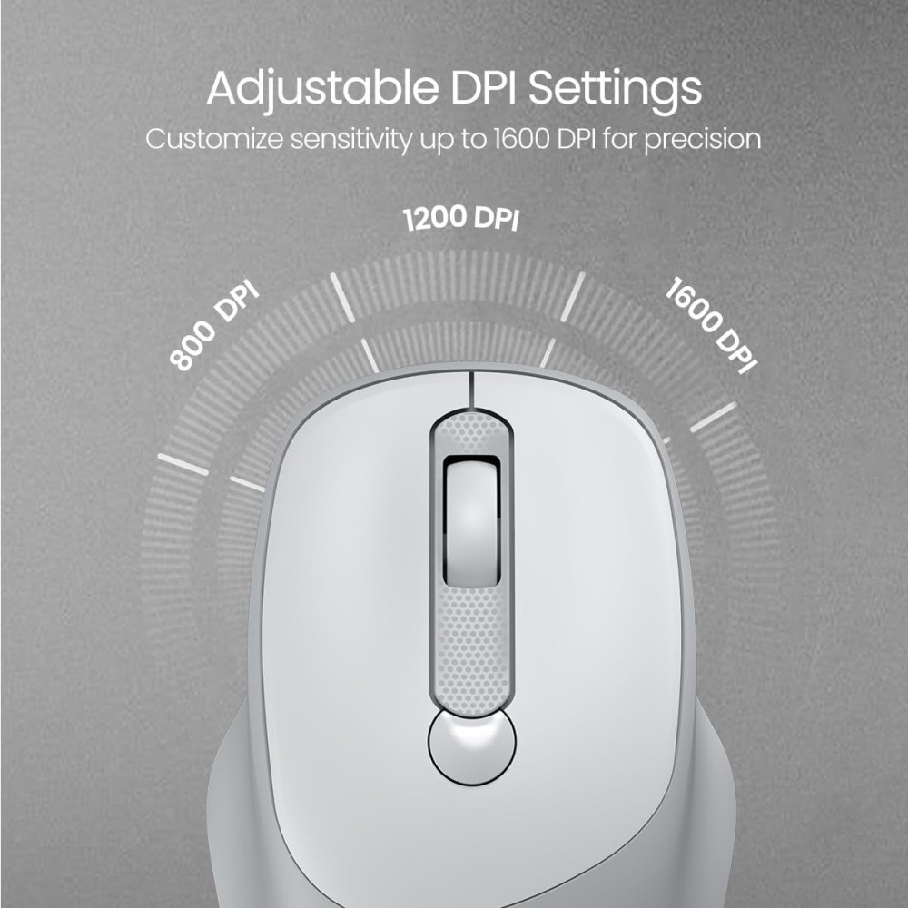 Portronics Toad 35 Wireless Mouse 2.4GHz with USB Receiver, Adjustable DPI, Ergonomic Design for Laptop, PC & Mac – (White)