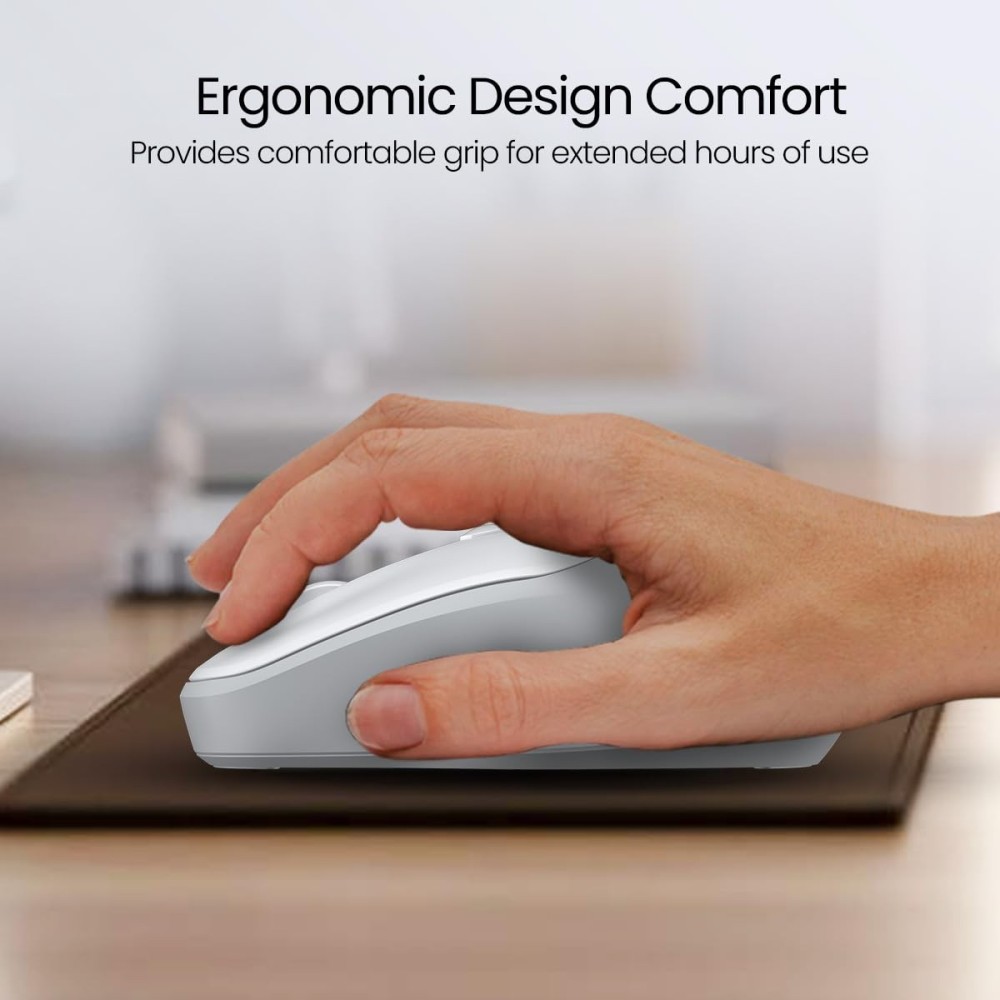 Portronics Toad 35 Wireless Mouse 2.4GHz with USB Receiver, Adjustable DPI, Ergonomic Design for Laptop, PC & Mac – (White)