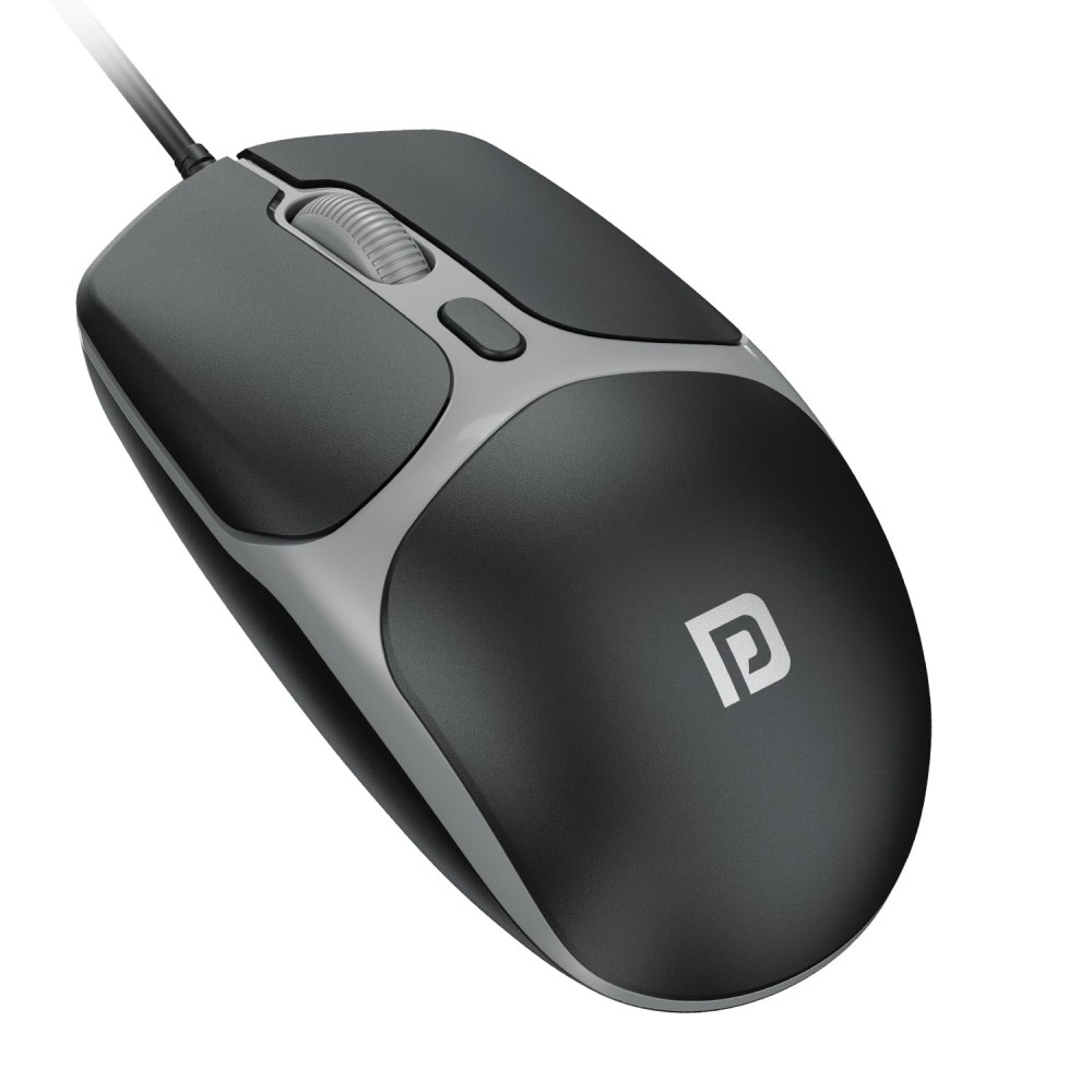 Portronics Toad 103 Wired Optical Mouse 2400 DPI, USB Plug & Play, Ambidextrous Ergonomic Mouse with 1.5m Cable, 30 Lakh Click Life for PC, Laptop & Mac - (Black)