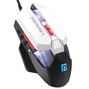 Portronics Vader X USB Wired Programmable Gaming Mouse with 12800 DPI, 7 Programmable Buttons, RGB Lighting, 1000Hz Polling Rate, 7000 FPS Sensor, 10 Million Clicks – (Black)