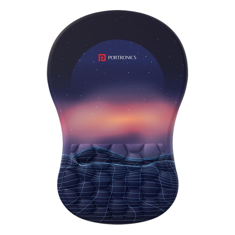 Portronics Comfipad Ergonomic Wrist Rest Mouse Pad with Soft Foam Cushion, Non-Slip Base, Wrist Support for Gaming, Laptop, PC & Computer - (Blue)
