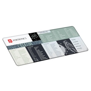 Portronics Comfipad 2 Extended Mouse Pad with Windows Shortcuts Design, Non-Slip Rubber Base, Stitched Edges, Water-Resistant Smooth Surface for Gaming, Office & Home – (Grey)