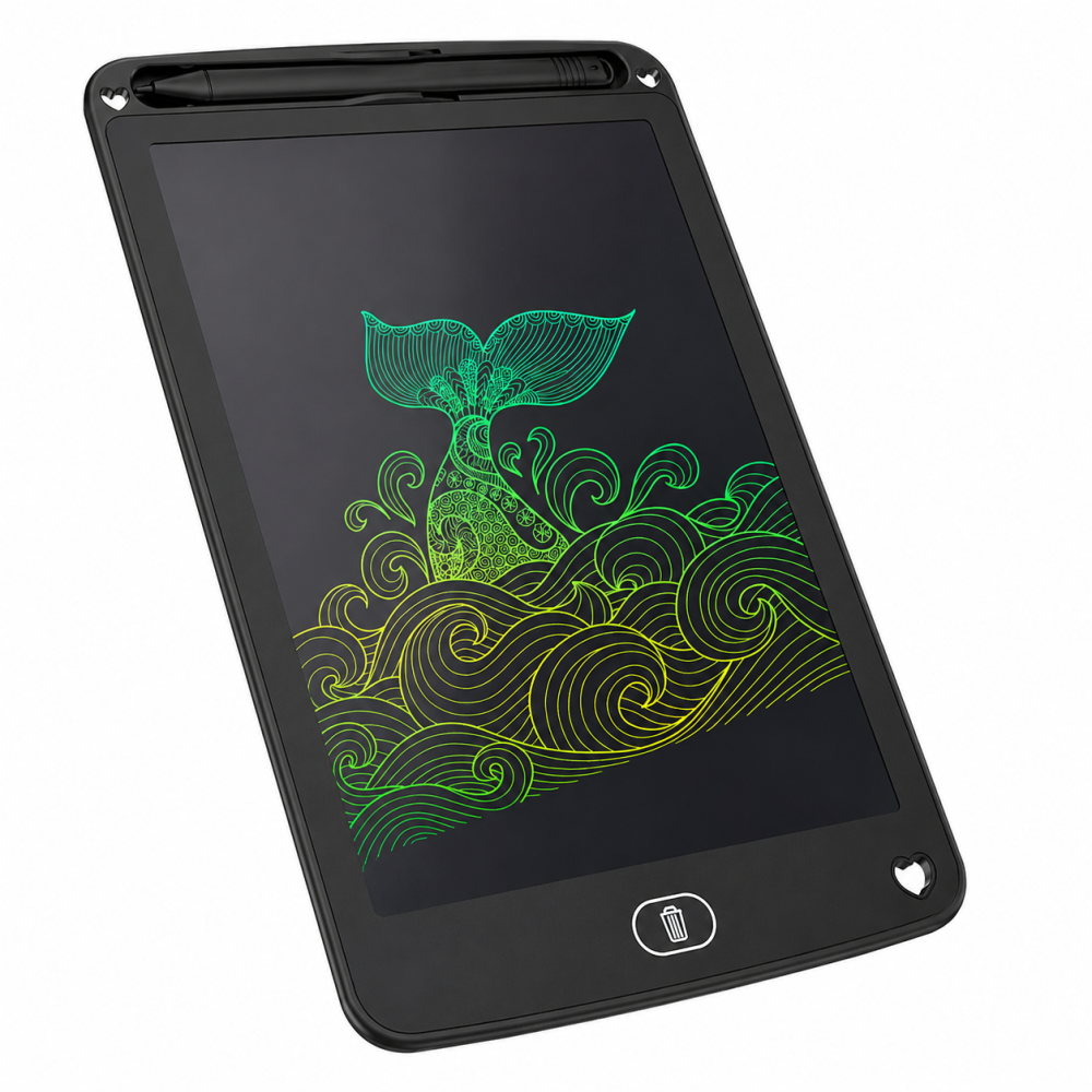 Portronics RuffPad 8.5M, 8.5 Inch LCD Writing Tablet, Reusable Digital E-Writer Pad with Stylus & Anti-Erase Lock - (Black)